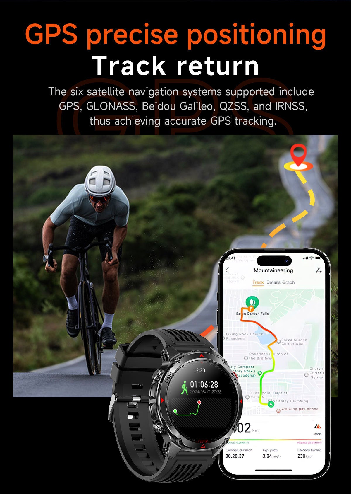 2026 GPS Smart Watch | Waterproof Outdoor Sports & Swim Fitness Tracker