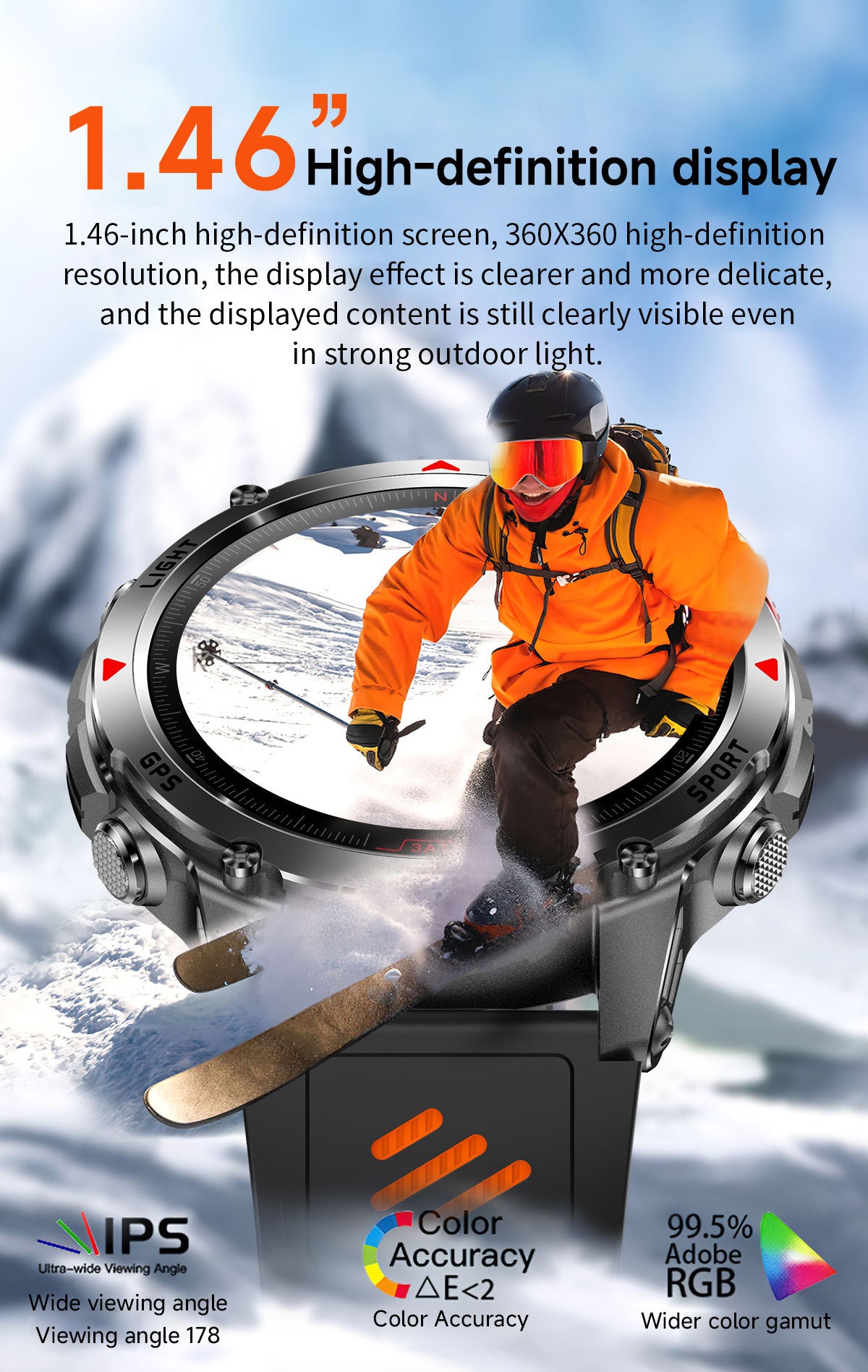 2026 GPS Smart Watch | Waterproof Outdoor Sports & Swim Fitness Tracker