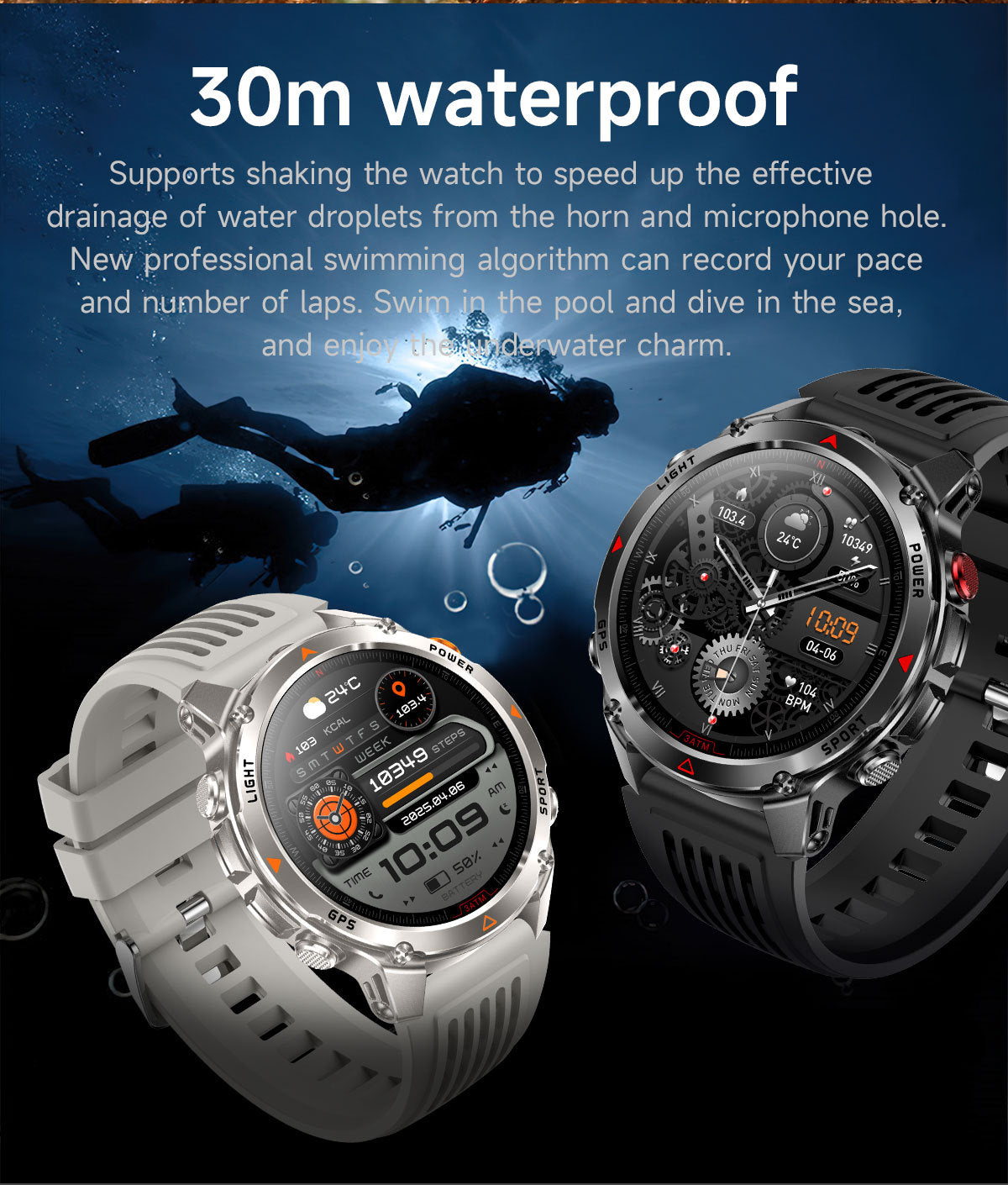 2026 GPS Smart Watch | Waterproof Outdoor Sports & Swim Fitness Tracker