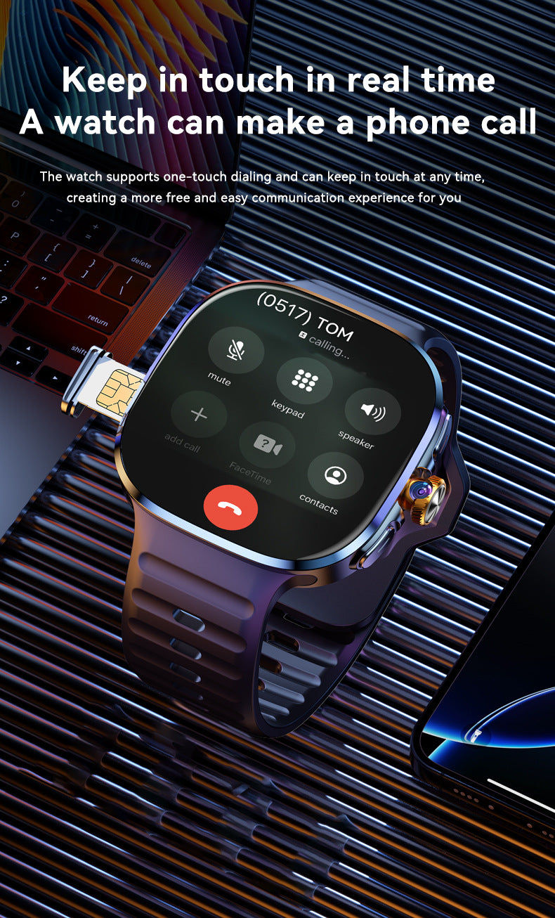 2026 Smart Watch with SIM Card & Camera | Large Screen, Gaming & Streaming